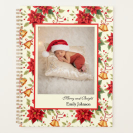 Personalized Retro Christmas Floral Stationery Planer
