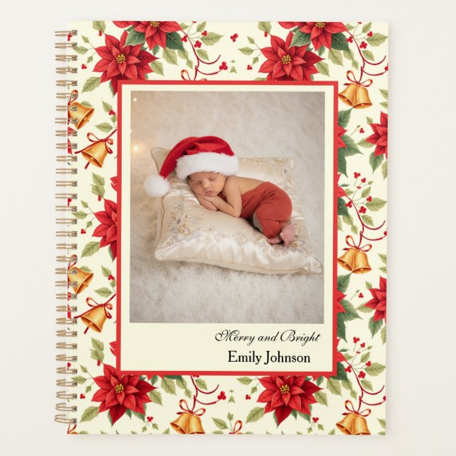 Personalized Retro Christmas Floral Stationery  Planer (Vorderseite)