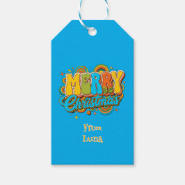 Personalized Retro Christmas Groovy Name Geschenkanhänger