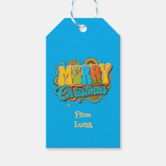 Personalized Retro Christmas Groovy Name  Geschenkanhänger