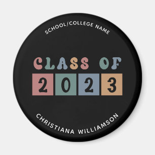 Personalized Retro Class of 2023 Graduation Cute Magnet