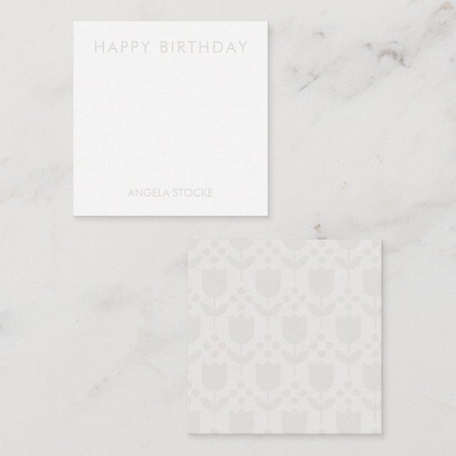 Personalized Retro Flower Mitteilungskarte (Vorne/Hinten)