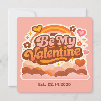 Personalized Retro Groovy Love Editable Date & Mes Karte