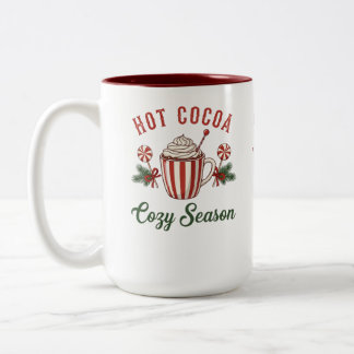 Personalized Retro Hot Cocoa Cozy Season Zweifarbige Tasse