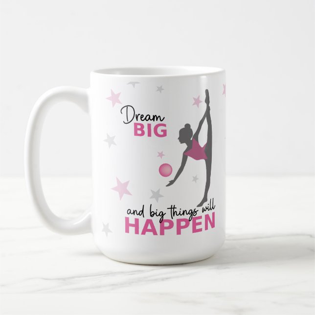 Personalized Rhythmic Gymnast Dream Big Coffee Mug Kaffeetasse (Links)