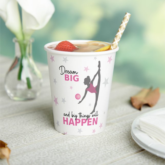 Personalized Rhythmic Gymnast Dream Big Party Cup Pappbecher (In Situ)