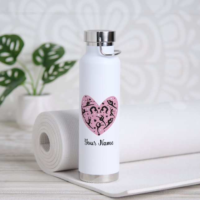 Personalized Rhythmic Gymnastics Water Bottle Trinkflasche (Yoga (gedreht))