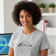 Personalized RN Name T-Shirt for Women