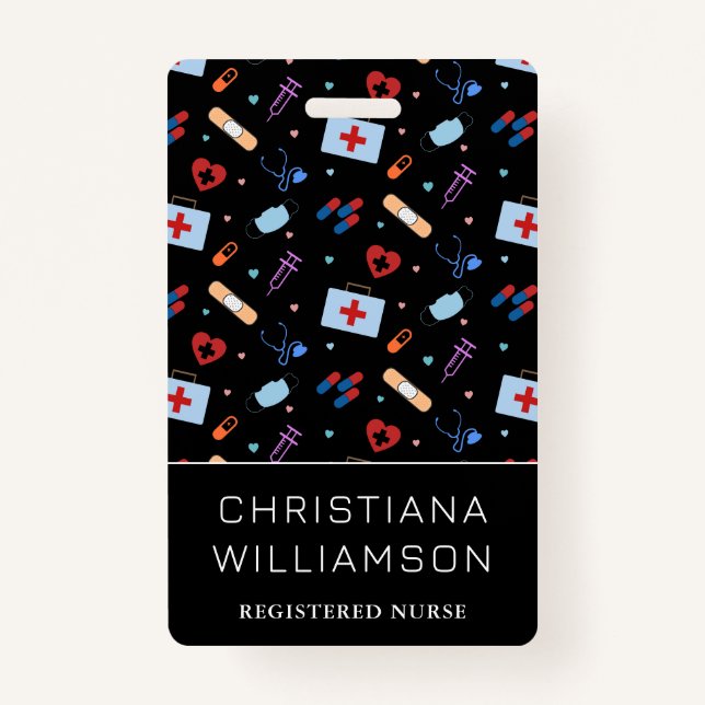 Personalized RN Nurse | Doctor Medical Pattern Ausweis (Vorderseite)