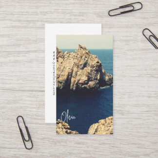 personalized rocky shore line beach side - typo visitenkarte