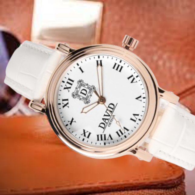 Personalized  Roman NumeralCustom Engraved Name Ti Armbanduhr (Von Creator hochgeladen)