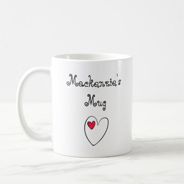 Personalized Romantic Heart Kaffeetasse (Links)