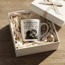 Personalized Romantic Photo | Love Story Newspaper Espressotasse
