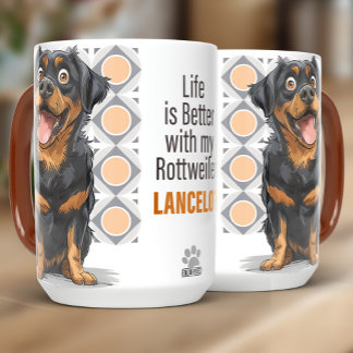 Personalized Rottweiler Custom Dog Mug 15oz Tasse