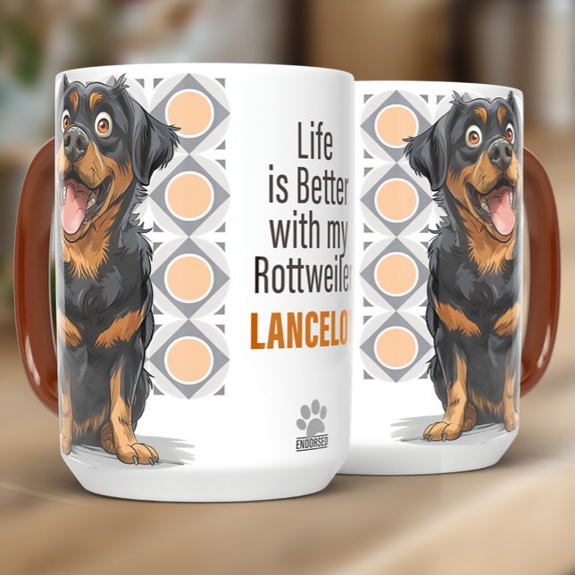 Personalized Rottweiler Custom Dog Mug 15oz Tasse (Von Creator hochgeladen)