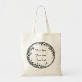 Personalized Round Floral Frame Tote Tragetasche