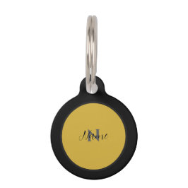 Personalized Round Pet Tag with Name and Monogram Haustiermarke