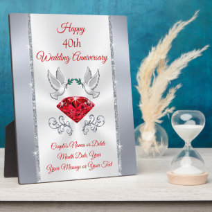 Personalized Ruby 40 year Anniversary Gift Ideas Fotoplatte