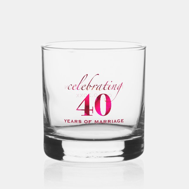 Personalized Ruby 40th Anniversary Keepsake Gift Whiskyglas (Vorderseite)