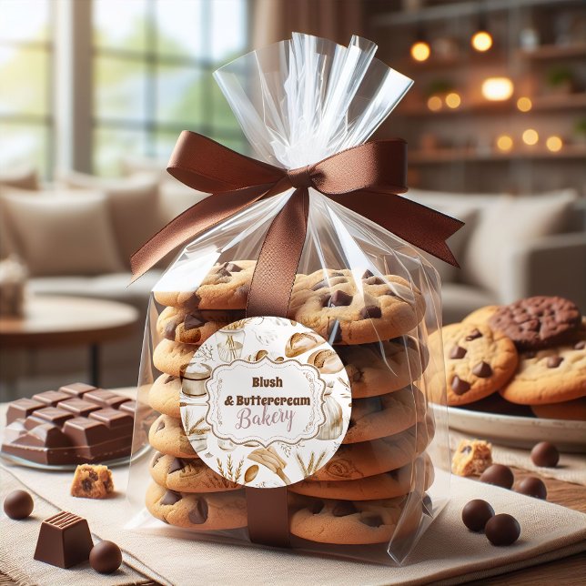 Personalized Rustic Baking Business Runder Aufkleber (Von Creator hochgeladen)