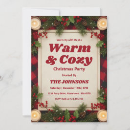 Personalized Rustic Cabin Christmas Party Einladung