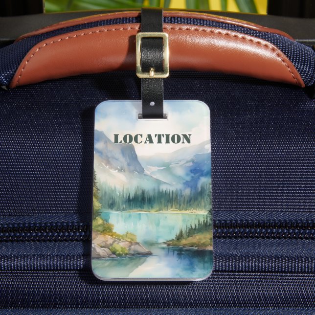 Personalized Rustic Mountain  Gepäckanhänger (Vorderseite Insitu 2)