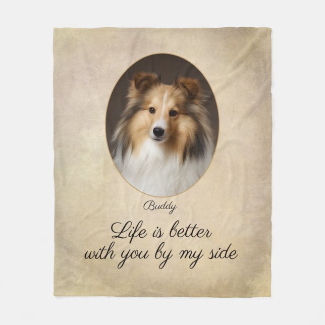Personalized Sable Sheltie by My Side Fleecedecke (Vorderseite)