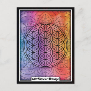 Personalized Sacred Geometry Flower of Life Postkarte