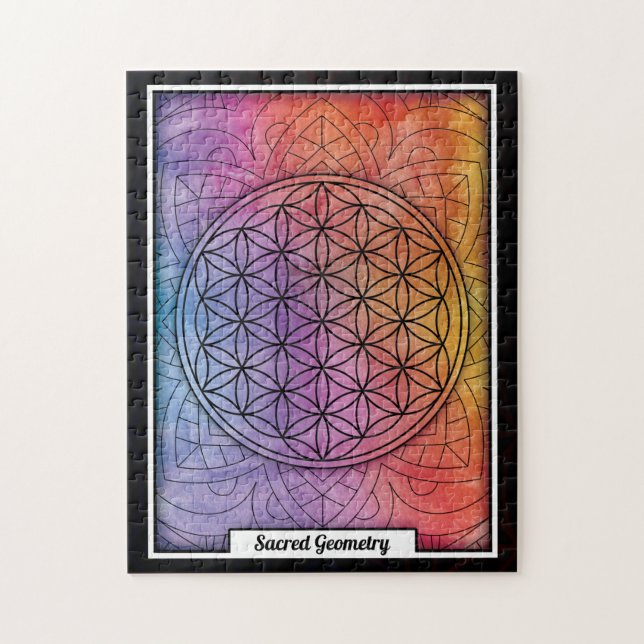 Personalized Sacred Geometry Flower of Life Puzzle (Vertikal)
