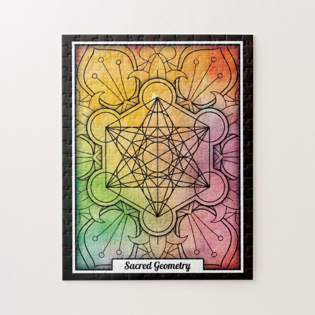 Personalized Sacred Geometry Metatron’s Cube Puzzle (Vertikal)