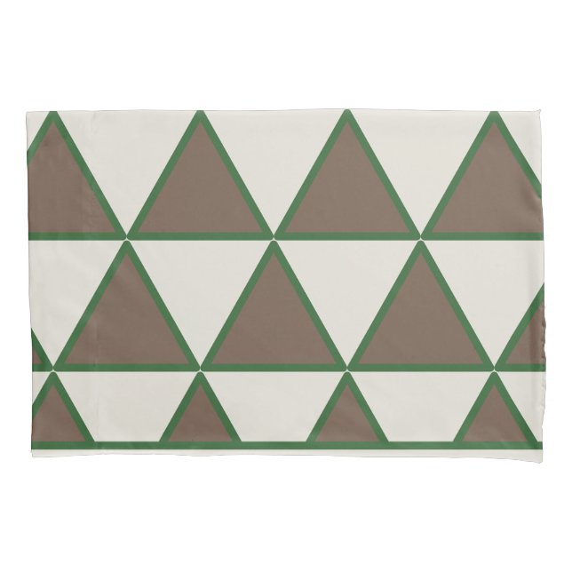 Personalized Sage Green Taupe Triangle Modern Chic Kissenbezug (Vorderseite)