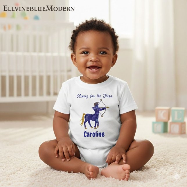 Personalized Sagittarius Zodiac Impressionist Baby T-shirt (Von Creator hochgeladen)