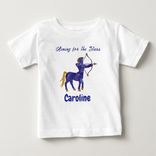 Personalized Sagittarius Zodiac Impressionist Baby T-shirt (Vorderseite)