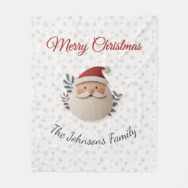 Personalized Santa Christmas – Custom Family Name Fleecedecke