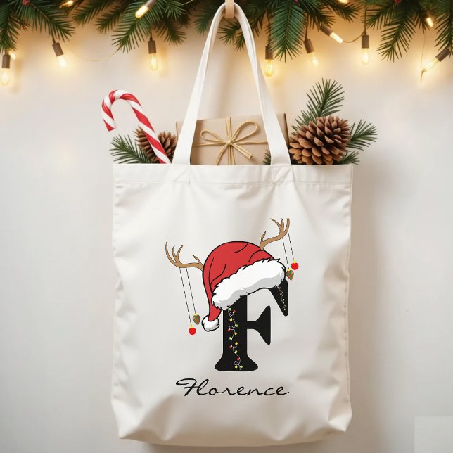 Personalized Santa Claus Bag for Mom or Friends Tragetasche (Christmas gift for teachers, Christmas gift for coworkers, personalized Santa tote bag for women,)