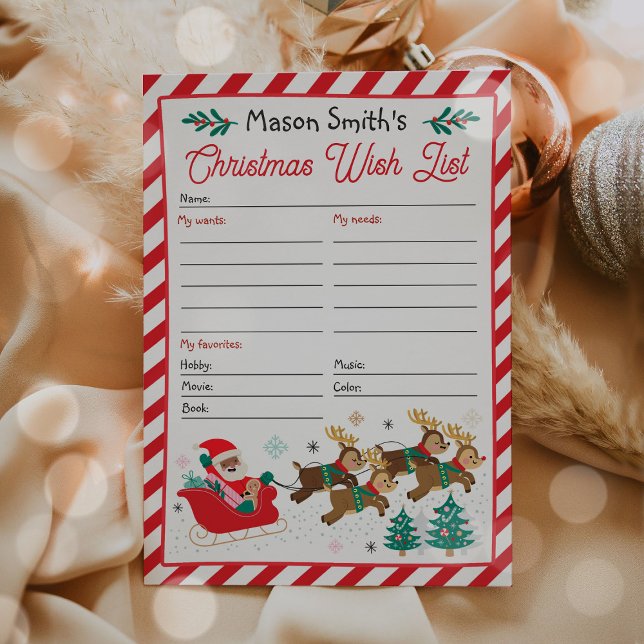 Personalized Santa Claus Christmas Wish List  Einladung (Von Creator hochgeladen)