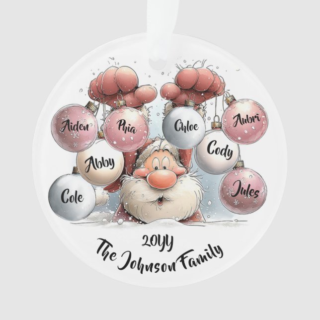 Personalized Santa in Snow Acrylic Ornament (Vorderseite)