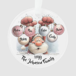 Personalized Santa in Snow Acrylic Ornament