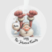 Personalized Santa in Snow Acrylic Ornament