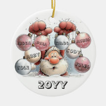 Personalized Santa in Snow Ceramic Ornament 