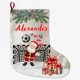 Personalized Santa Soccer Christmas Santa Soccer Großer Weihnachtsstrumpf