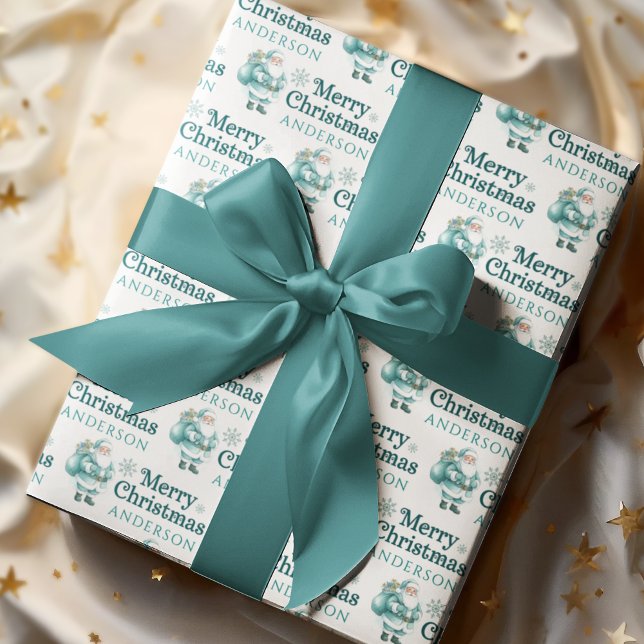 Personalized Santa Wrapping Paper Sheets Geschenkpapier Set (Celebrate someone special with these personalized Santa wrapping paper sheets! )