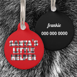 Personalized santa's little helper ID Tag Haustiermarke