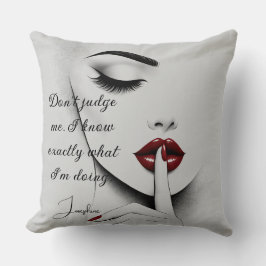 Personalized Sassy Quote Red Lips Beauty Glam Chic Kissen