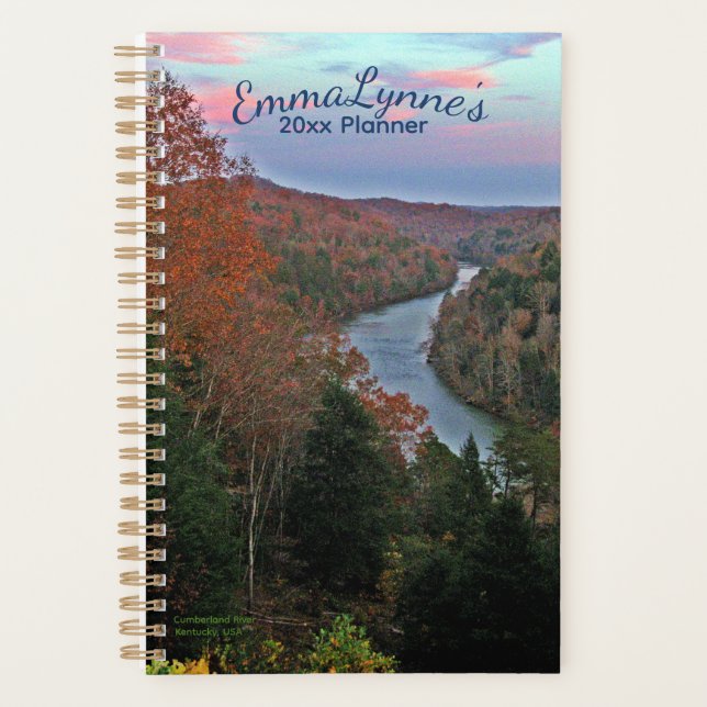Personalized Scenic Autumn River Kentucky Planner Planer (Vorderseite)