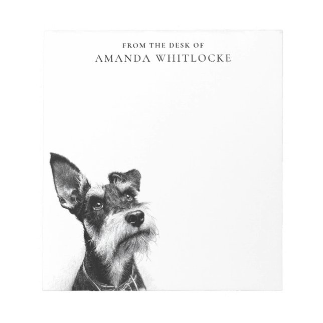 Personalized Schnauzer Notizblock (Vorderseite)
