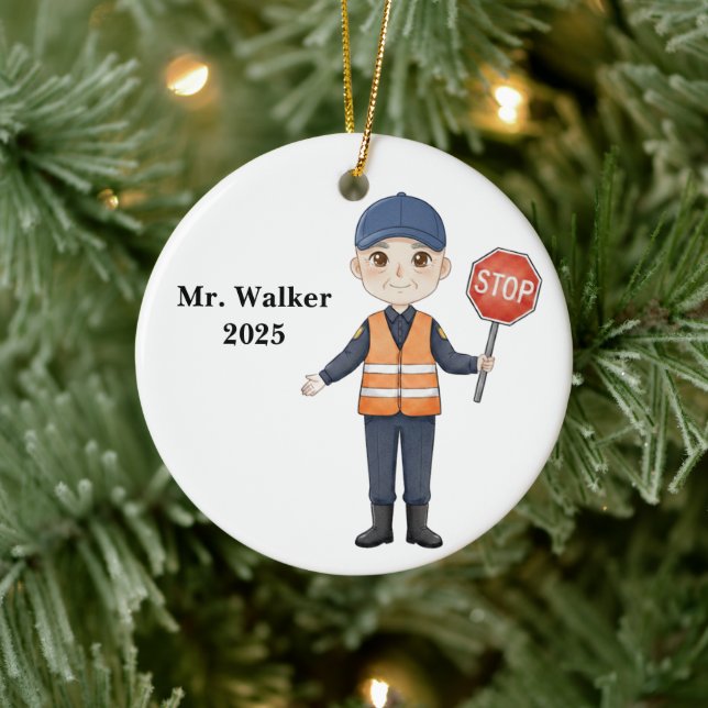 Personalized School Crossing Guard Keramik Ornament (Baum)