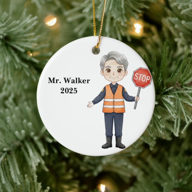Personalized School Crossing Guard Keramik Ornament (Baum)