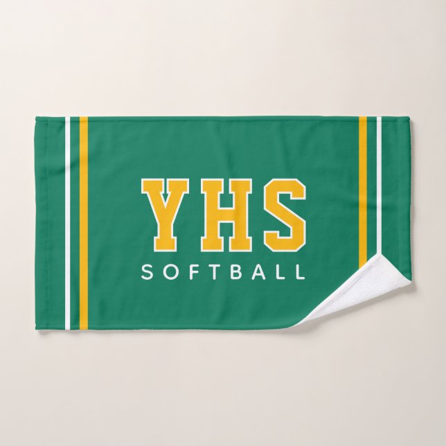 Personalized School Initials Softball Sport Team H Handtuch (Handtuch)