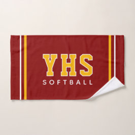 Personalized School Initials Softball Sport Team Handtuch